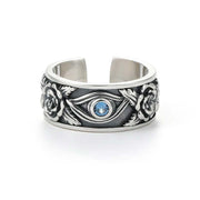 Buddha Stones Eye Of Horus Crystal Protection Adjustable Ring Rings BS Copper