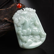 Buddha Stones Natural Jade 12 Chinese Zodiac Abundance Amulet Pendant Necklace Necklaces & Pendants BS Horse