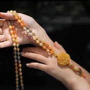 Buddha Stones Tibetan Golden Silk Jade Wealth Pendant Necklace Necklaces & Pendants BS 1