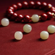 Buddha Stones Cinnabar Jade Healing Protection Charm Bracelet Bracelet BS 9
