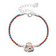 Buddha Stones 925 Sterling Silver Zongzi Pattern Luck Multicolored Handcrafted Bracelet