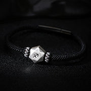 Buddha Stones 999 Sterling Silver 12 Constellations of the Zodiac Protection Handmade String Bracelet