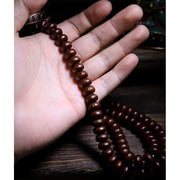 Buddha Stones Natural Tibet 108 Mala Beads Purple Bodhi Seed Three-eyed Dzi Bead Copper Dorje Harmony Bracelet Mala Bracelet BS 20