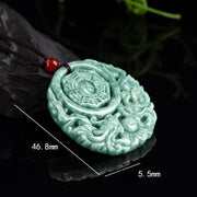 Buddha Stones Dragon Jade Yin Yang Balance Necklace String Pendant Necklaces & Pendants BS 6