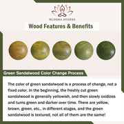 Buddha Stones Natural Green Sandalwood Bodhi Seed Soothing Bracelet