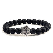 'Buddha Stones “Save A Dog” Stone Bracelet Bracelet Bracelet Black Lava