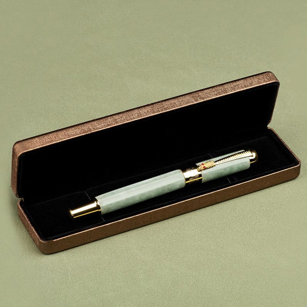 Buddha Stones Natural Jade Luck Pen With Gift Box Pen BS 3