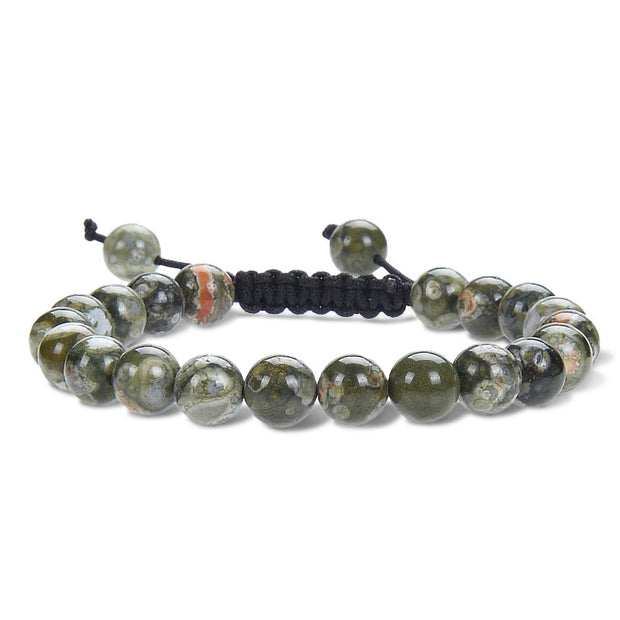Buddha Stones Natural Healing Power Gemstone Crystal Beads Unisex Adjustable Macrame Bracelet Bracelet BS Green Jasper