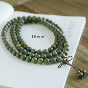 Buddha Stones 108 Mala Beads Green Sandalwood Chinese Knotting Soothing Bracelet Mala Bracelet BS 11