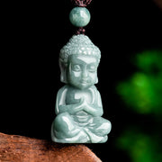Buddha Stones Natural Jade Meditation Buddha Amulet Serenity Necklace Pendant Necklaces & Pendants BS 1