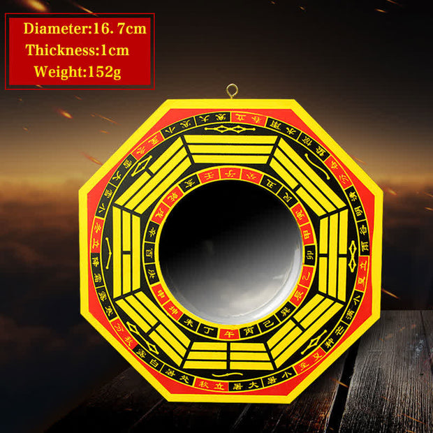 Buddha Stones Feng Shui Bagua Map Balance Living Room Energy Map Mirror Bagua Map BS 6 IN Concave Mirror Yellow