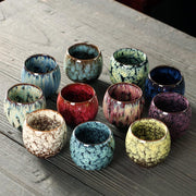 Buddha Stones Simple Multicolored Kiln Change Chinese Jianzhan Ceramic Teacup Kung Fu Tea Cup 110ml