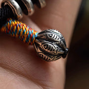 Buddha Stones Tibetan Om Mani Padme Hum Carved Amulet Double Wrap Bracelet Bracelet BS 7