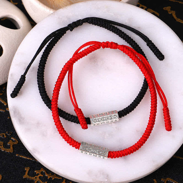Buddha Stones Om Mani Padme Hum Luck Protection Red String Bracelet Bracelet BS 1