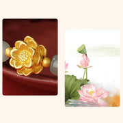 Buddha Stones 999 Sterling Silver Lotus Cinnabar Hetian Jade Blessing Bracelet Bracelet BS 15