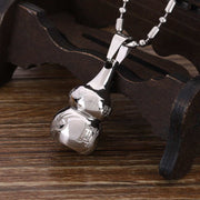 Buddha Stones Tibetan Yin Yang Symbol Gourd Harmony Titanium Steel Necklace Pendant Necklaces & Pendants BS Silver Size&Chain