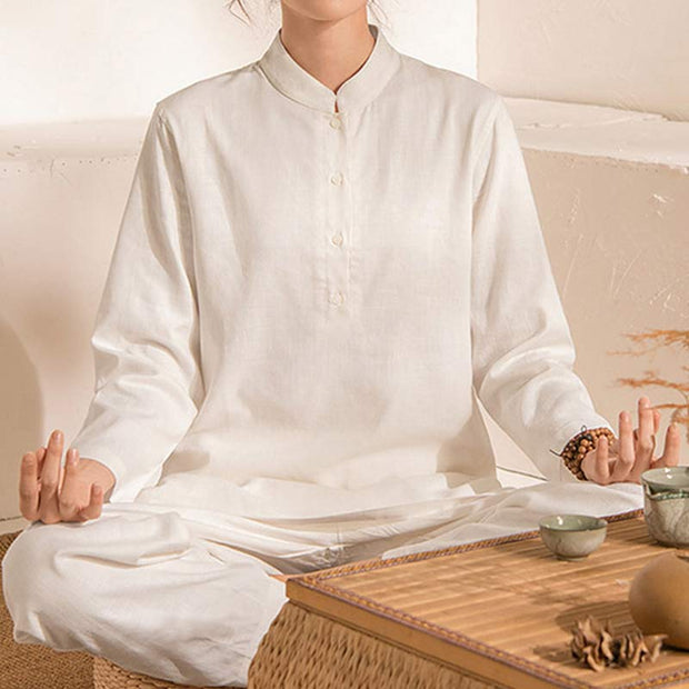 Buddha Stones Meditation Prayer Spiritual Zen Practice Yoga Tai Chi Uniform Clothing Women's Set