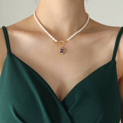 Buddha Stones Pearl Zircon Wealth Charm Necklace Pendant Necklaces & Pendants BS 4