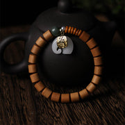 Buddha Stones Sandalwood Jade Elephant Protection Bracelet Bracelet BS 8