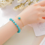 Buddha Stones Sun Stone Strawberry Quartz Crystal Positive Bracelet Bracelet BS Turquoise