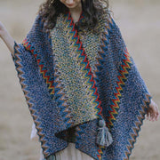 Buddha Stones Tibetan Shawl Soft Warm Knitting Cloak Winter Tibetan Tassel Scarf Tibetan Shawl BS 8
