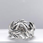Buddha Stones Dragon Pattern Protection Strength Adjustable Ring Ring BS 13