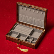 Buddha Stones Vintage Handmade Black Walnut Wood Jewelry Storage Box Wooden Gift Box
