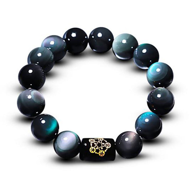 Buddha Stones Natural Rainbow Obsidian Positive Transformation Bracelet Bracelet BS main