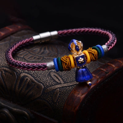 Buddha Stones Tibetan Handmade Dorje Vajra Strength Eight Threads String Bracelet Bracelet BS Vajra(Enlightenment♥Spiritual Power)