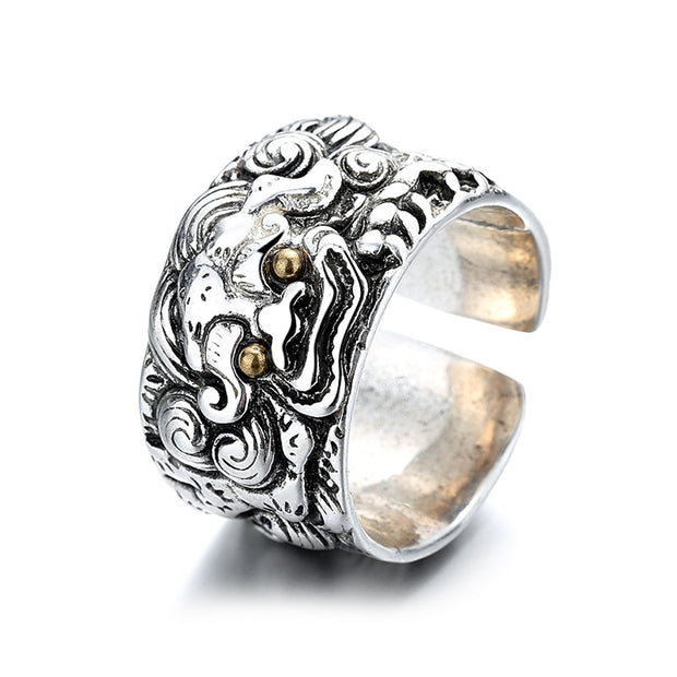 Buddha Stones FengShui PiXiu Wealth Adjustable Ring