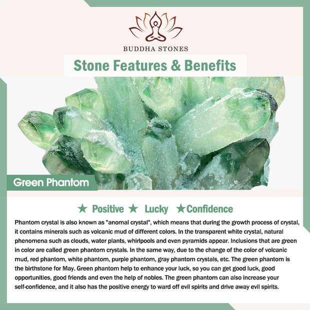 Buddha Stones Green Phantom Crystal Confidence Charm Bracelet