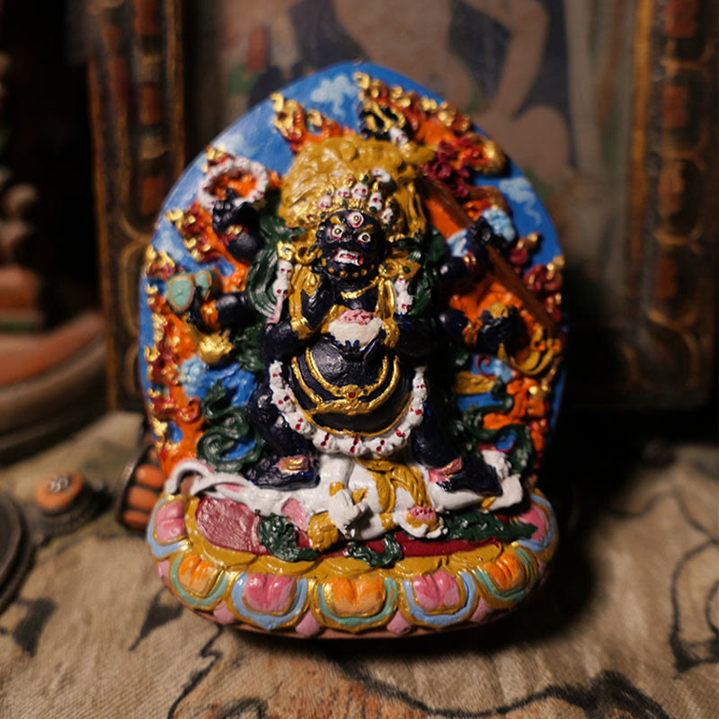 Buddha Stones Mini Daikokuten God Wealth Buddha Tibet Clay Serenity Home Decoration