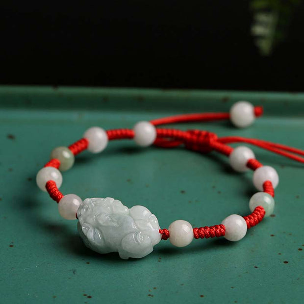 Buddha Stones Natural Jade PiXiu Luck Bracelet Bracelet BS 3