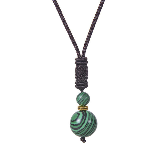 Buddha Stones Tibetan Jade Harmony Necklace Necklace BS Malachite