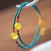 Buddha Stones Turquoise Amber Red Agate Protection Bracelet Necklace Pendant