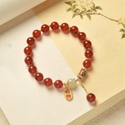 Buddha Stones Natural Red Agate Jade Confidence Fortune Blessing Charm Bracelet Bracelet BS 10