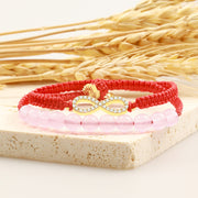 Buddha Stones Tibetan Handmade Lotus Pink Crystal Soothing Red String Bracelet (Extra 30% Off | USE CODE: FS30) Bracelet BS 3