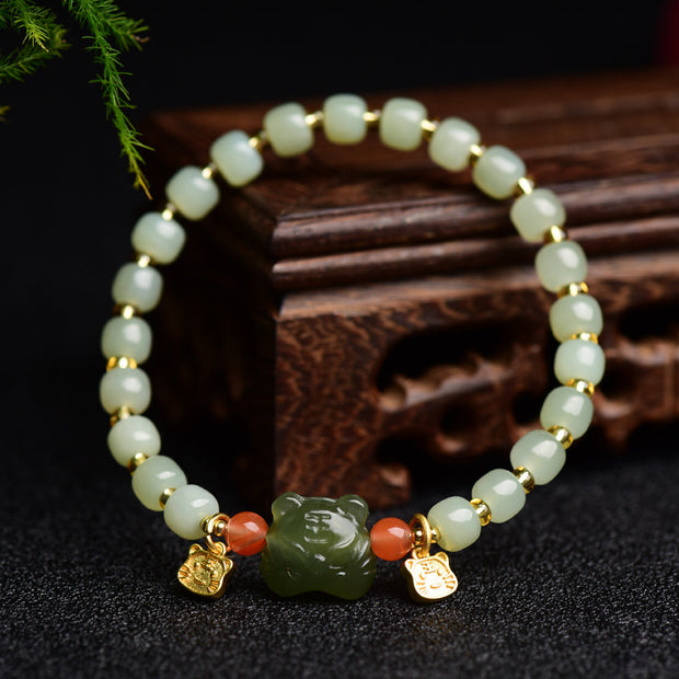 Buddha Stones Chinese Zodiac Lucky Tiger Jade Abundance Bracelet Bracelet BS Jade (Prosperity ♥ Abundance)