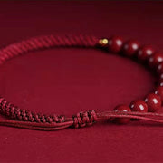 Buddha Stones Natural Cinnabar King Kong Knot Blessing String Bracelet Bracelet BS 6