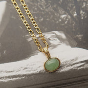 Buddha Stones Oval Turquoise Strength Titanium Steel Necklace Pendant