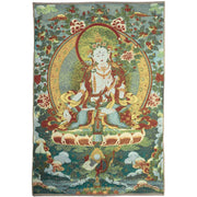 Buddha Stones Tibetan Silk Embroidery White Tara Thangka Tapestry Wall Hanging Wall Art Meditation for Home Decor Decorations BS 10