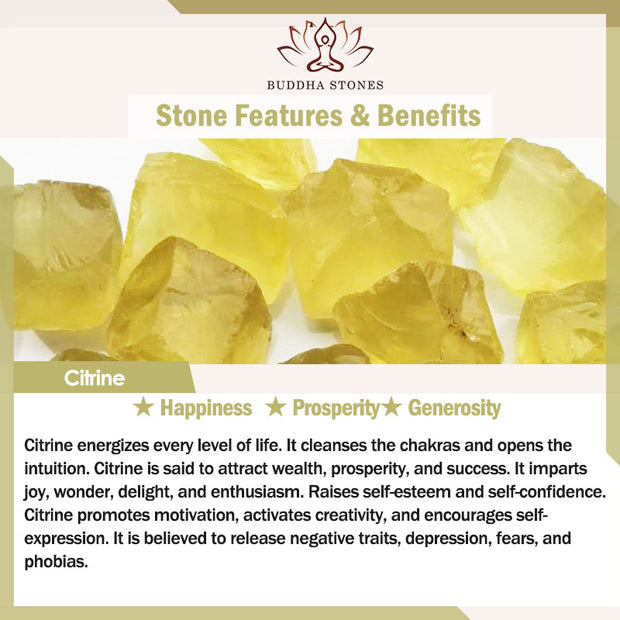 Buddha Stones Heart Sutra Citrine Happiness Strength Necklace Pendant Necklaces & Pendants BS 17