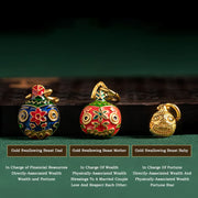 Buddha Stones Gold Swallowing Beast Family Colorful Cinnabar Bead Bracelet Bracelet BS 4