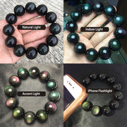 Buddha Stones Natural Green Eye Obsidian Wealth Bracelet Bracelet BS 3