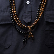 Buddha Stones 108 Mala Beads Bracelet Prayer Meditation Sandalwood Elastic Bracelet BS 4