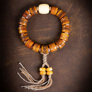 Buddha Stones Tibetan Natural Camel Bone Amber Red Agate Turquoise Protection Luck Bracelet Bracelet BS 23