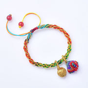 Buddha Stones Colorful Rope Luck Handcrafted Zongzi Charm Bracelet