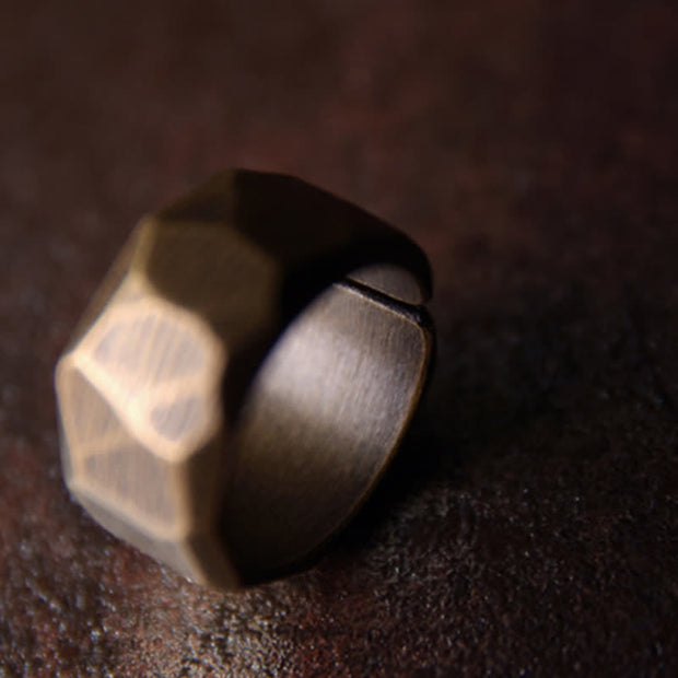Buddha Stones Tibetan Simple Design Copper Wealth Ring Ring BS 20
