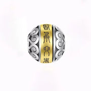Buddha Stones Taoist Nine-Character Mantra Engraved Amulet Balance Necklace Rotatable Pendant Necklaces & Pendants BS 8