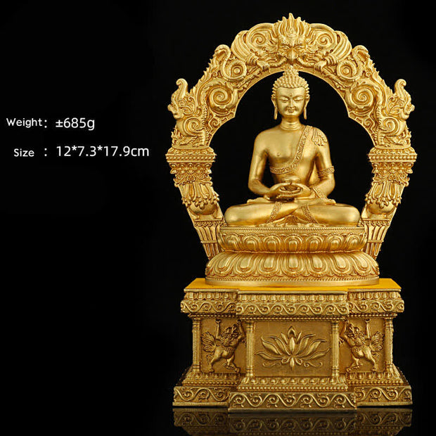 Buddha Stones Shakyamuni Amitabha Medicine Buddha Figurine Serenity Copper Statue Home Decoration